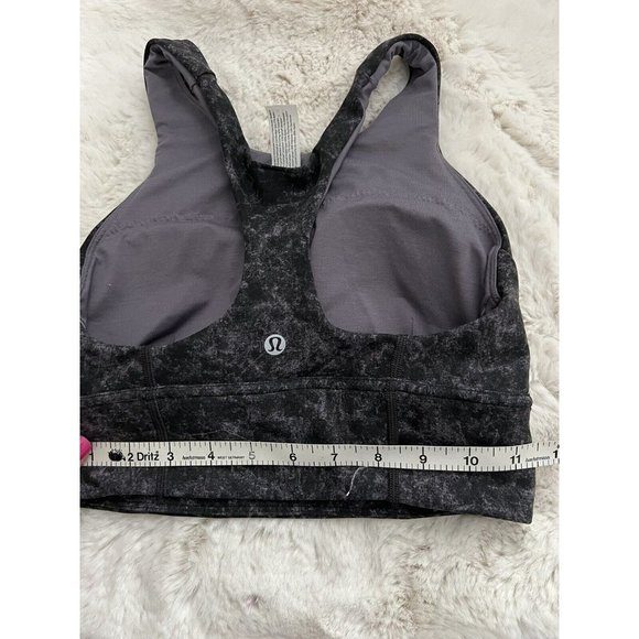 Lululemon Wonder Train Long Line Bra Size 4 Black Purple Excellent With Size Tag - Picture 5 of 6